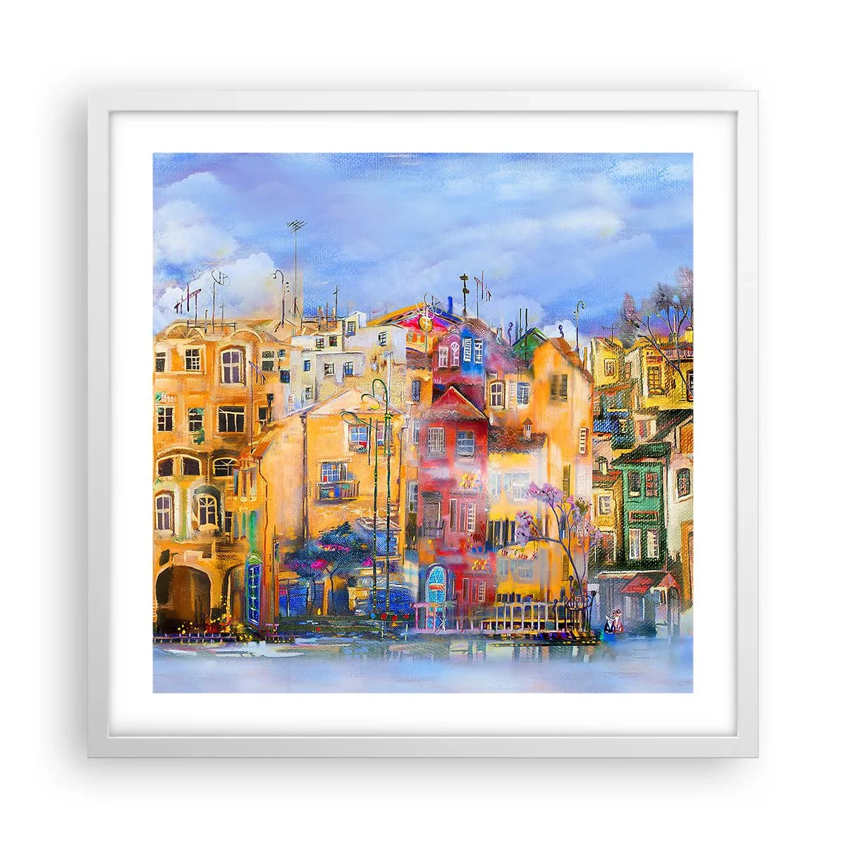 Plakat i hvid ramme - Vi er sammen - 50x50 cm