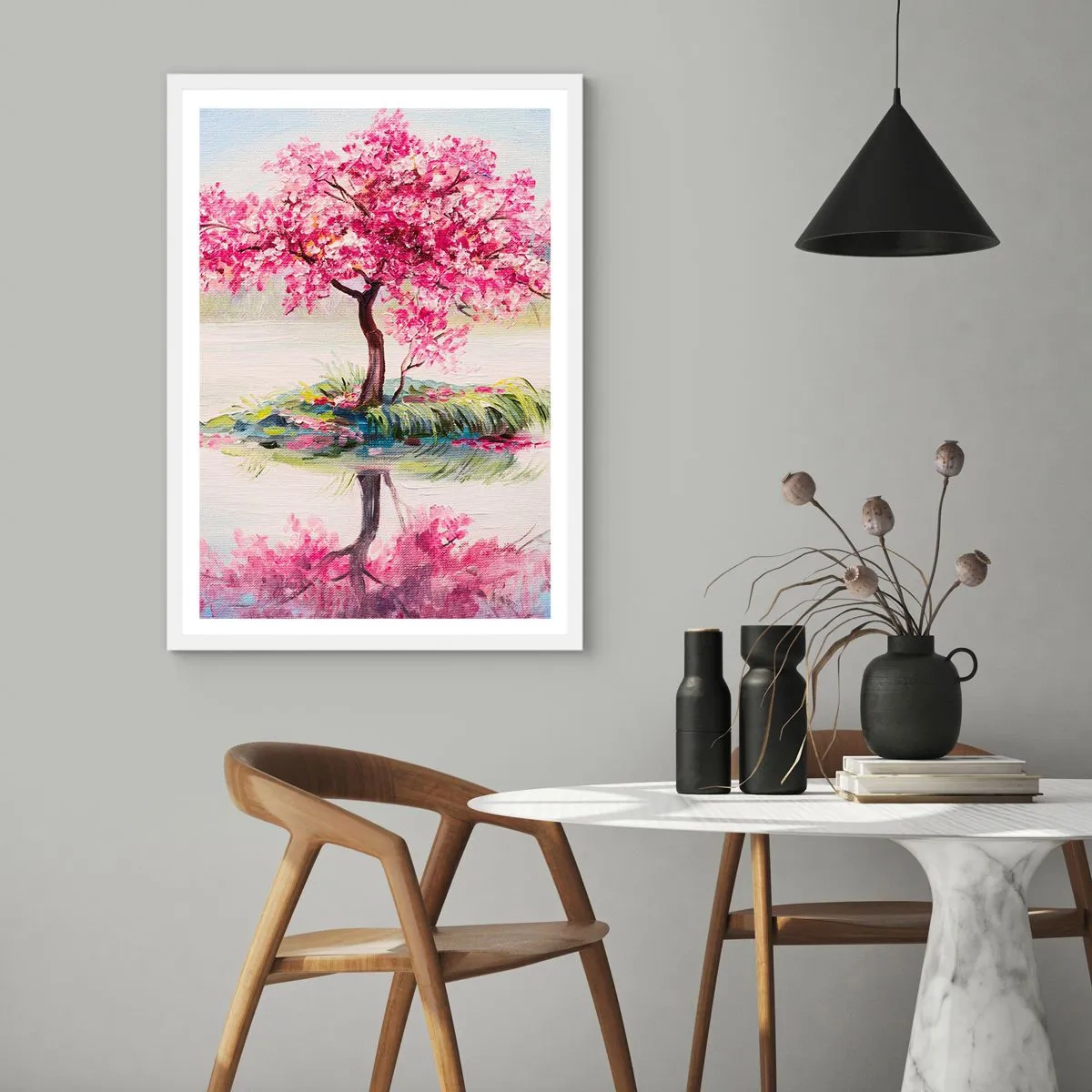 Plakat i hvid ramme - Forårsfestival - 30x40 cm