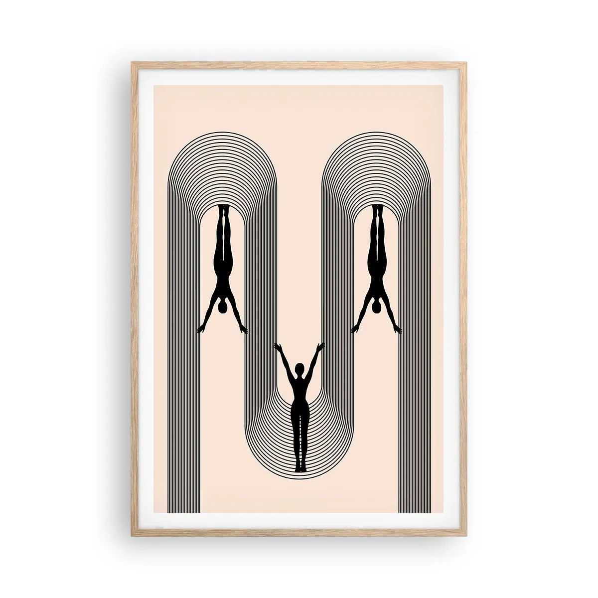 Plakat i ramme af lyst egetræ - På hovedet nedad - 70x100 cm