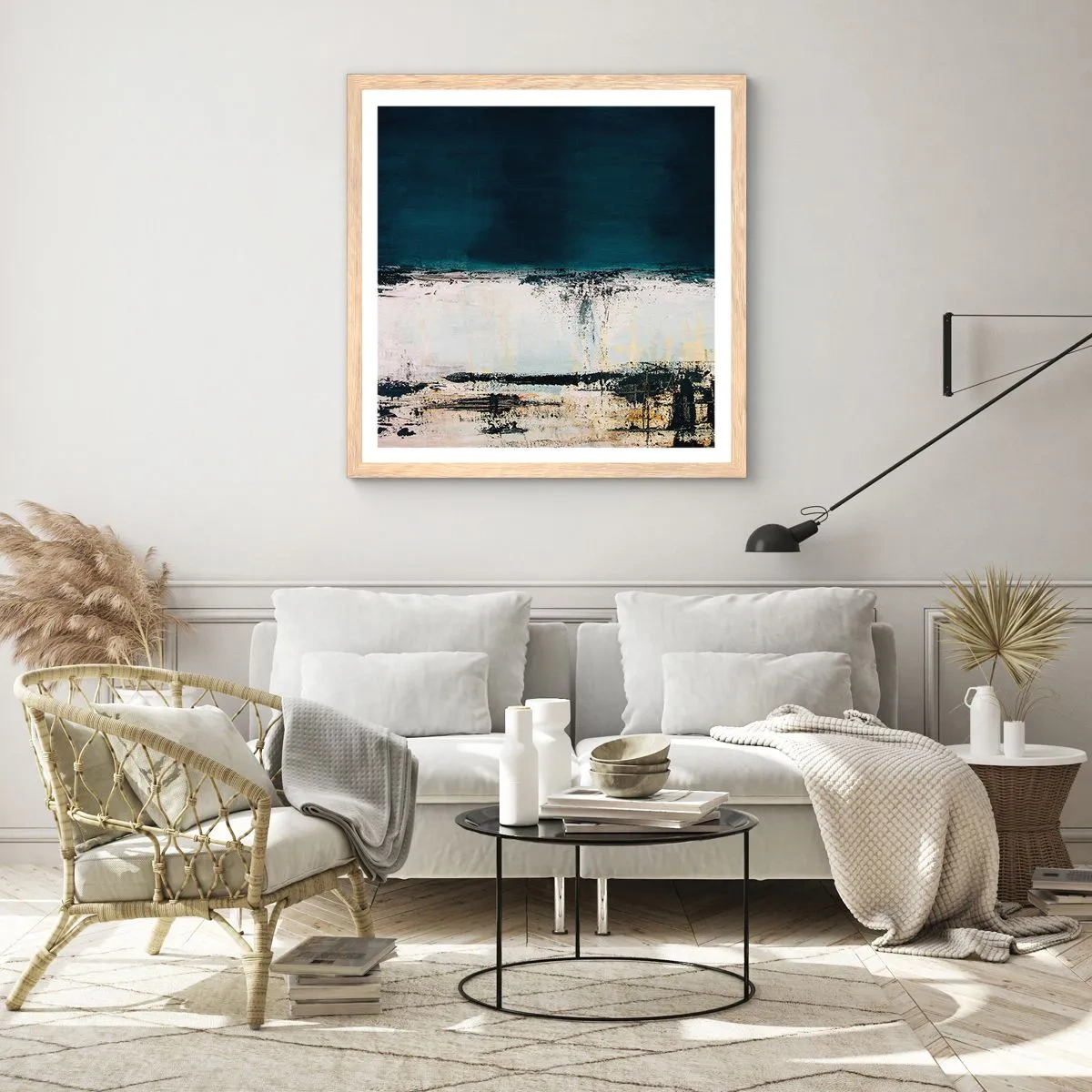 Plakat i ramme af lyst egetræ - Vandret sammensætning - 30x30 cm