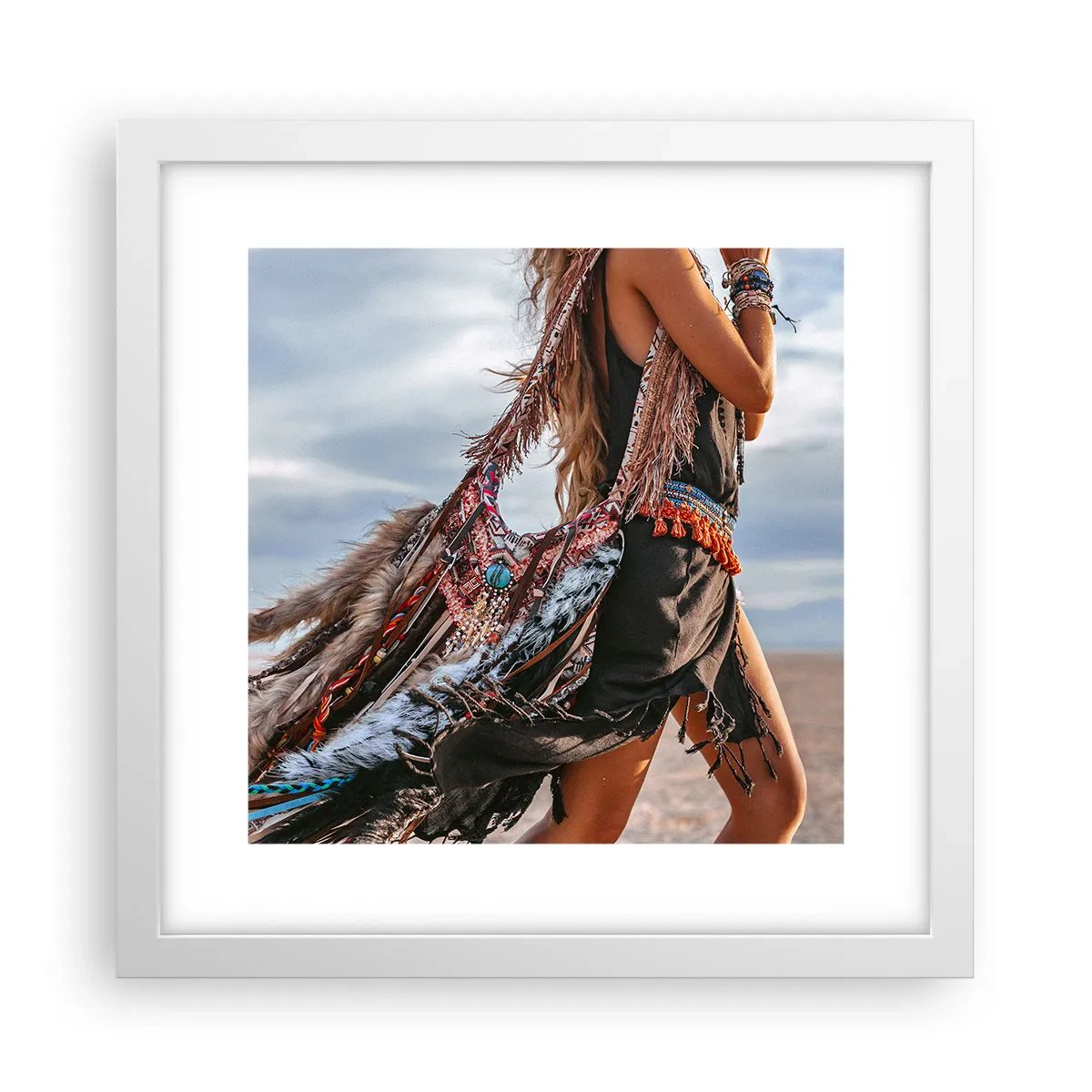 Plakat i hvid ramme - Shamanens pige - 30x30 cm