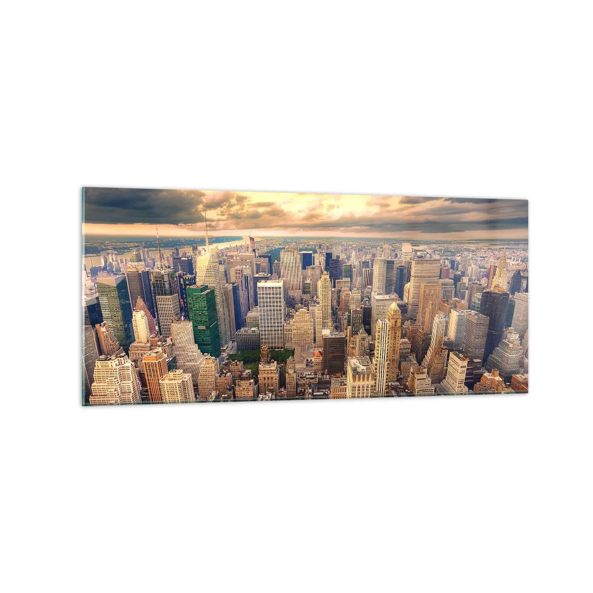 Billede på glas - En forgyldt metropol - 120x50 cm
