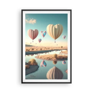 Plakat i sort ramme - Kærlighed lader dig svæve - 61x91 cm