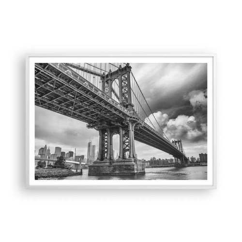 Plakat i hvid ramme - Til byens hjerte - 100x70 cm