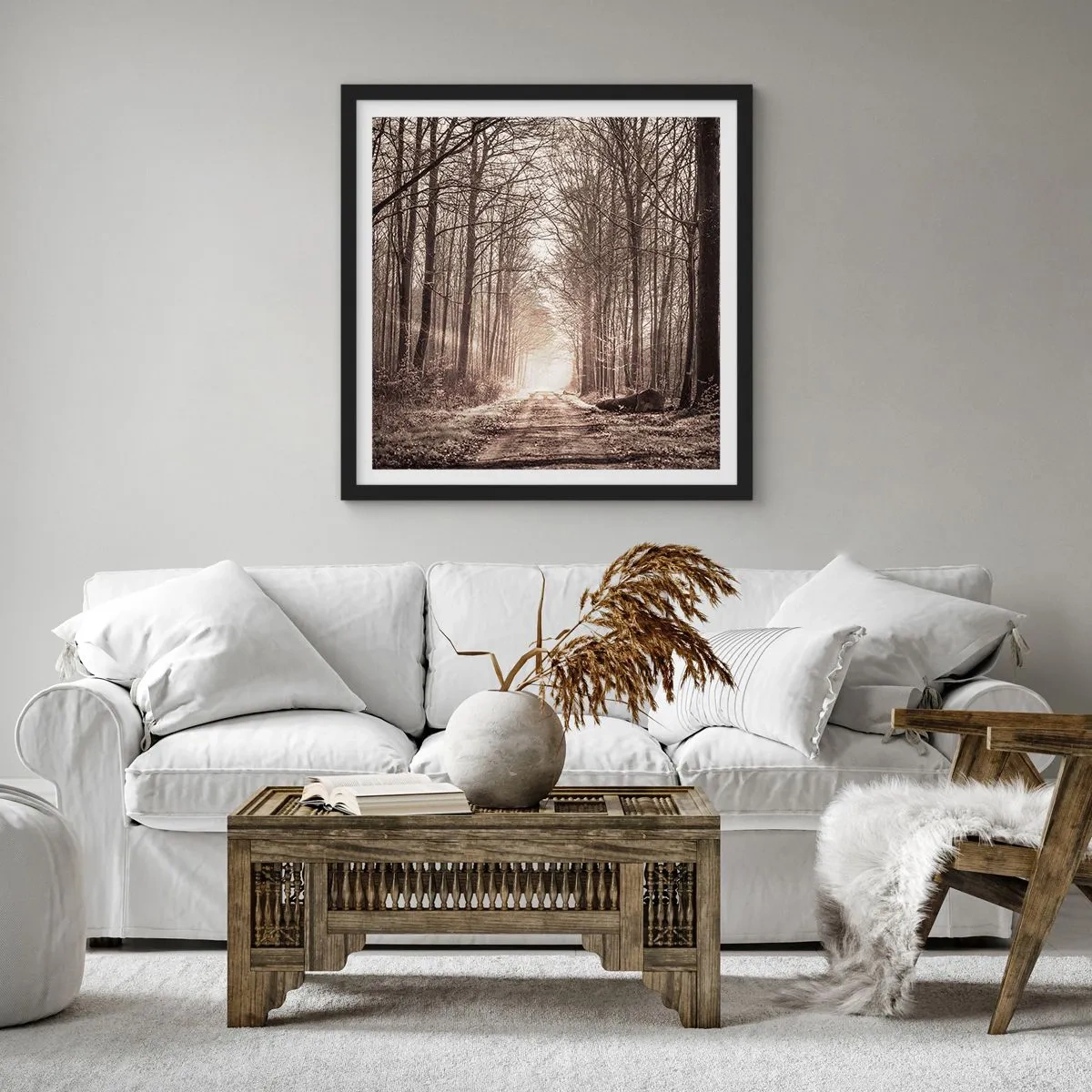 Plakat i sort ramme - Skovkatedralen - 30x30 cm