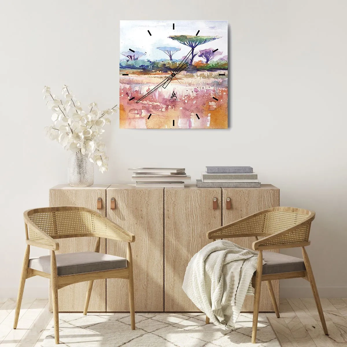 Vægur, Uret - Savannens farver - 40x40 cm