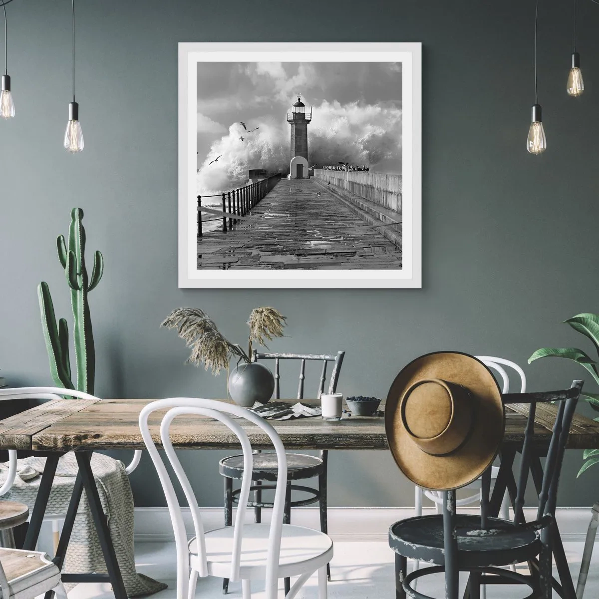 Plakat i hvid ramme - Frygtløs  - 50x50 cm