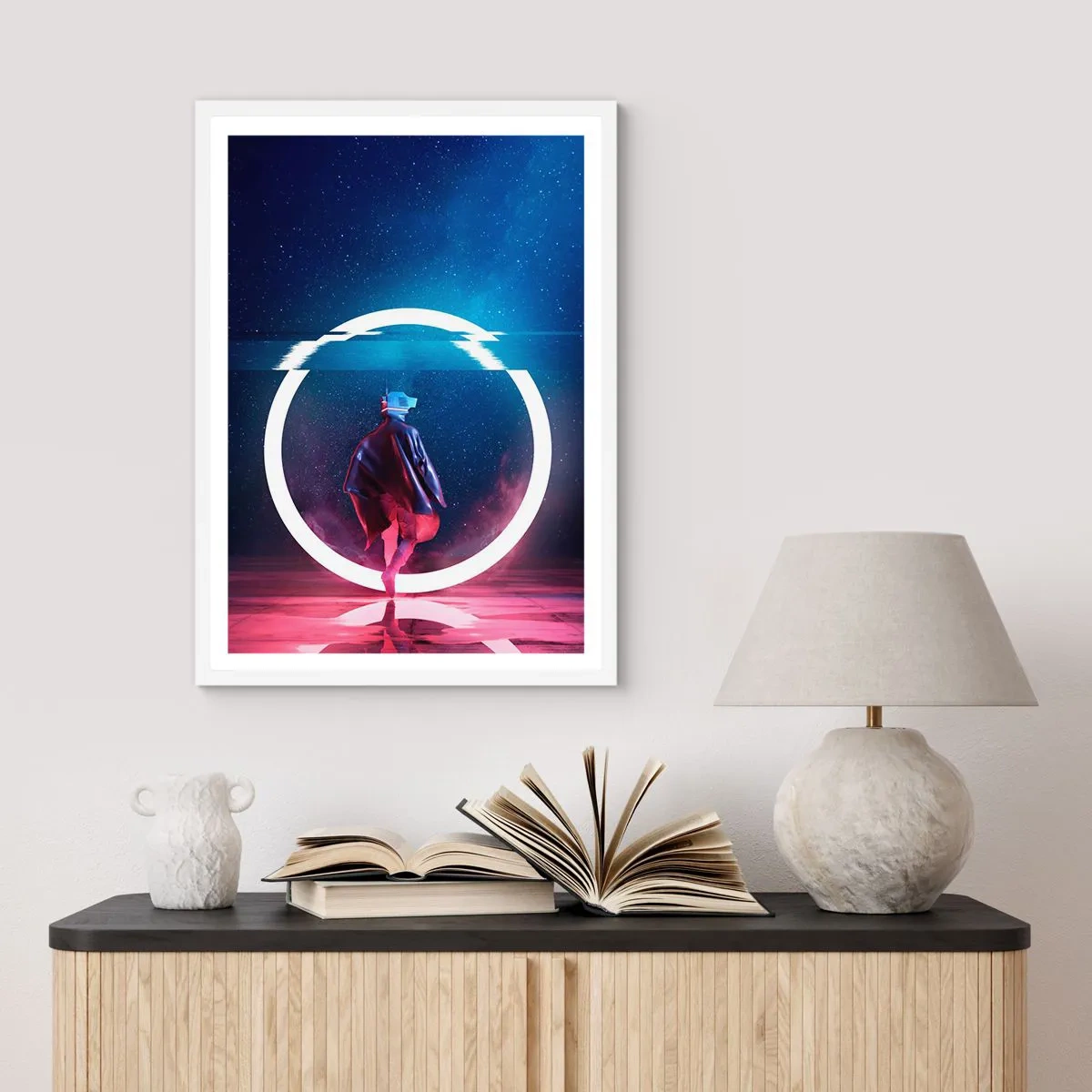 Plakat i hvid ramme - Mellem verdener - 30x40 cm