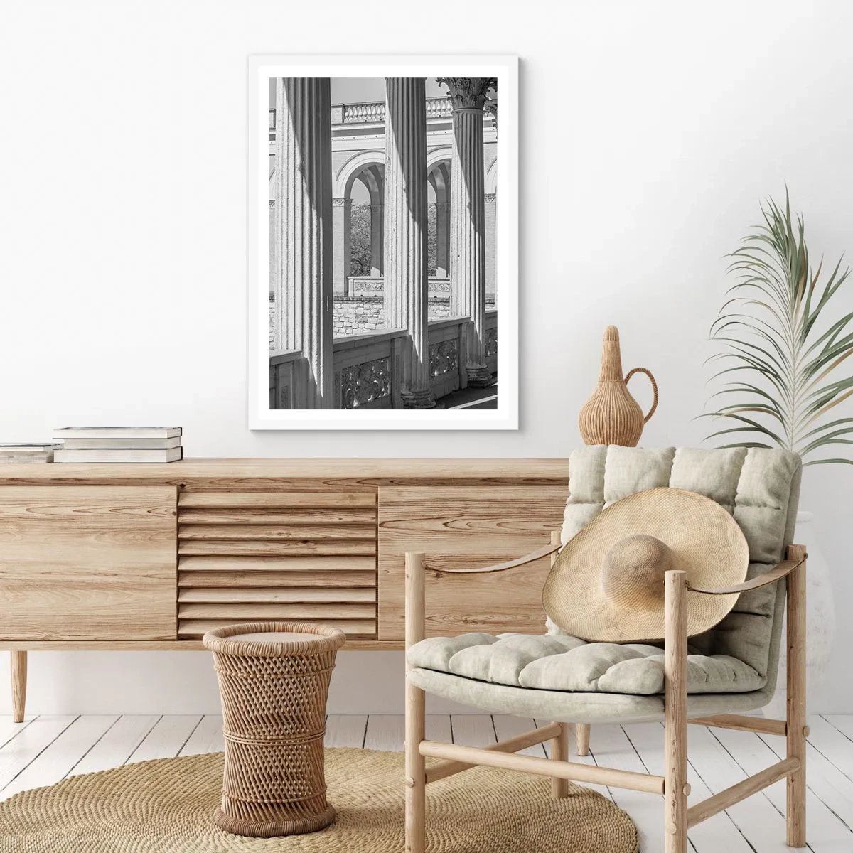 Plakat i hvid ramme - Solrig arkade - 40x50 cm