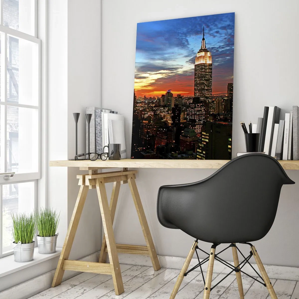 Billede på glas - En lysende amerikansk nat - 50x70 cm