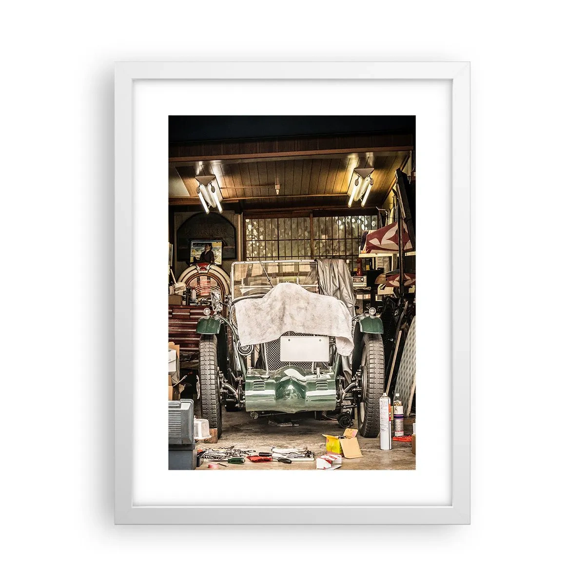 Plakat i hvid ramme - Tilbage til fortiden - 30x40 cm