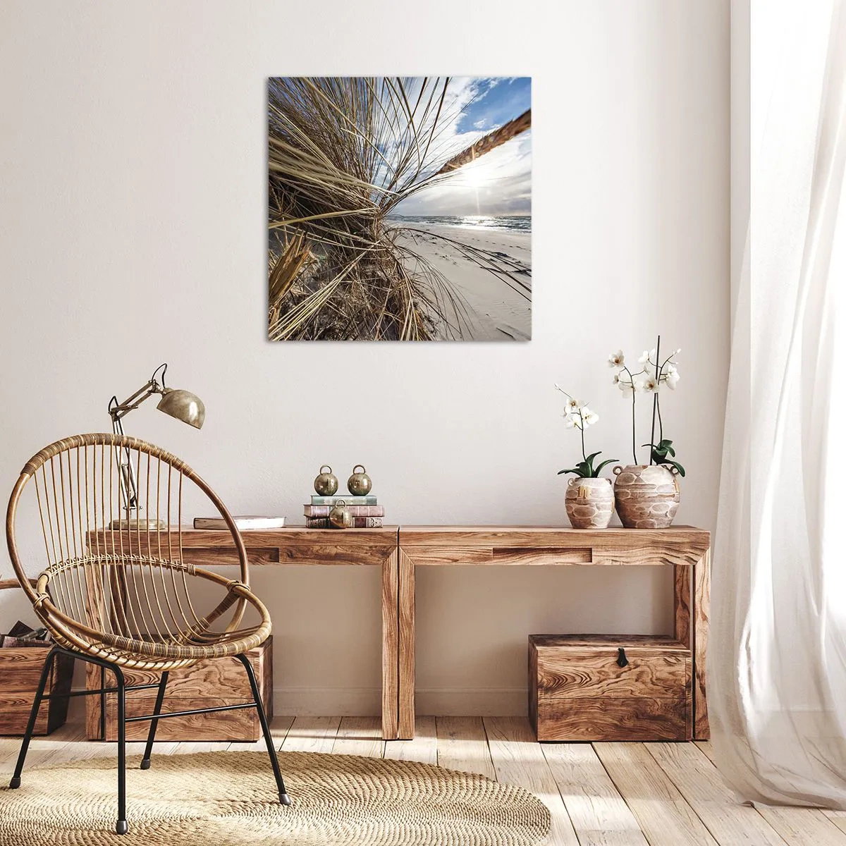 Lærredstryk - Billede på lærred - Et møde mellem elementerne - 30x30 cm