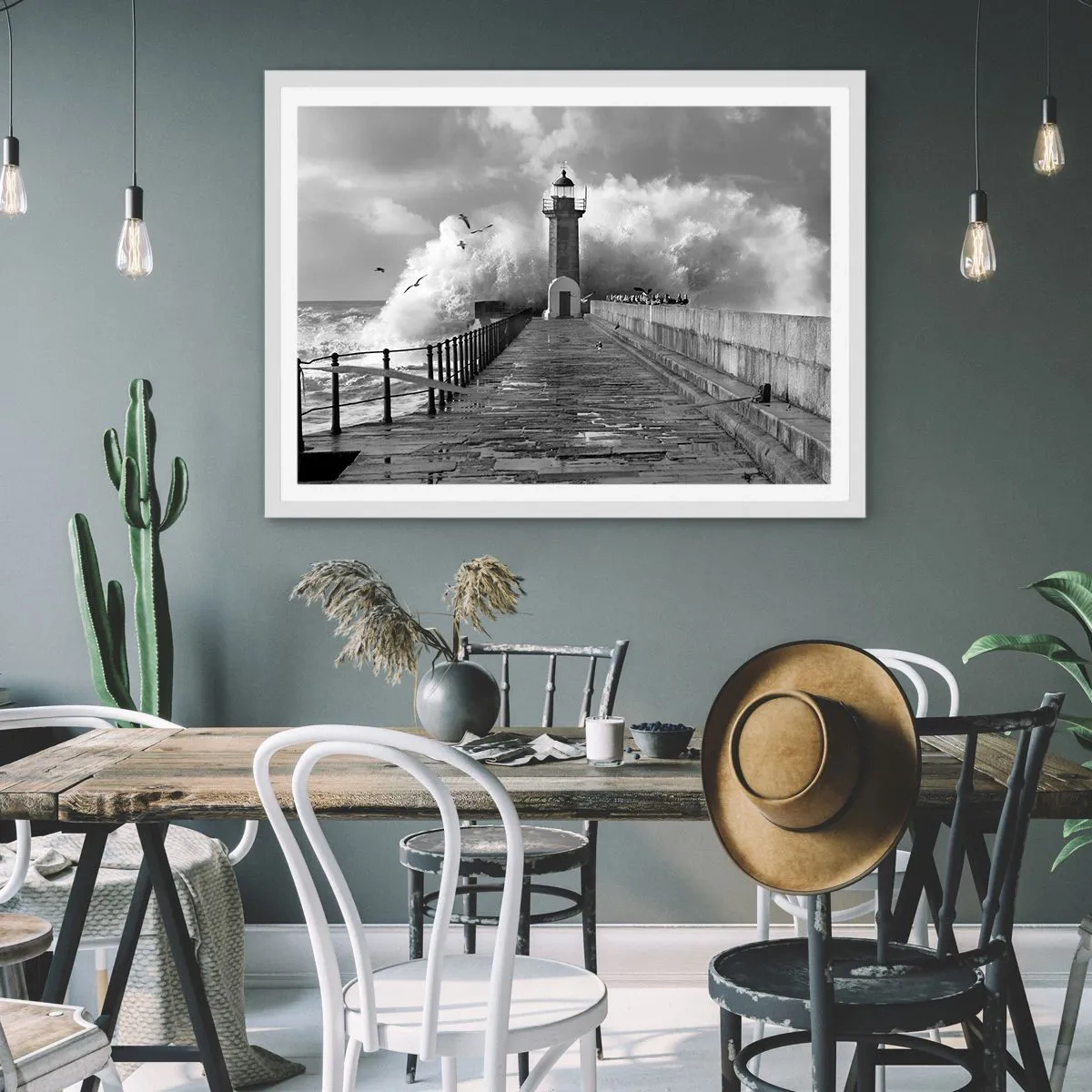 Plakat i hvid ramme - Frygtløs  - 70x50 cm