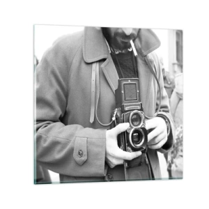 Billede på glas - I retro stil - 30x30 cm