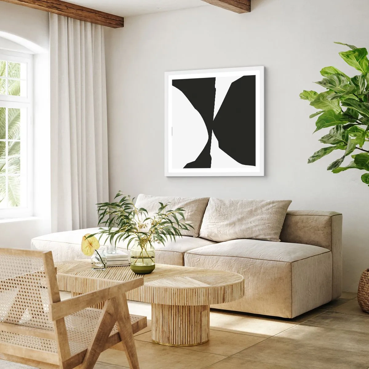 Plakat i hvid ramme - Positiv-negativ - 60x60 cm