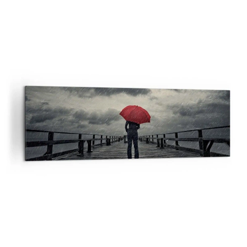 Lærredstryk - Billede på lærred - Det er ingenting, hvis det regner - 160x50 cm