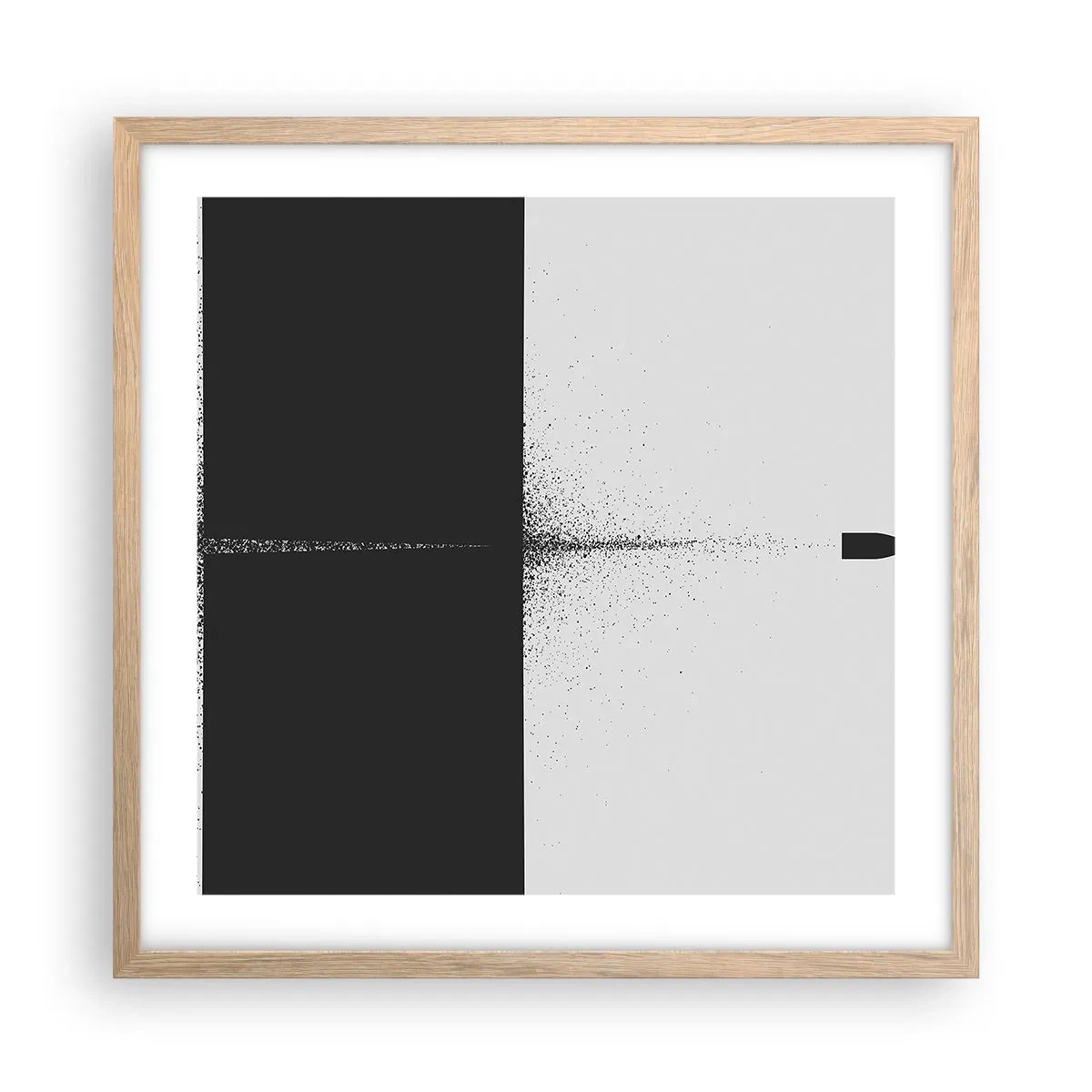 Plakat i ramme af lyst egetræ - Lige til sagen - 50x50 cm
