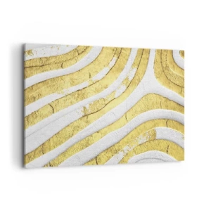 Lærredstryk - Billede på lærred - Sammensætning i hvidt og guld - 120x80 cm