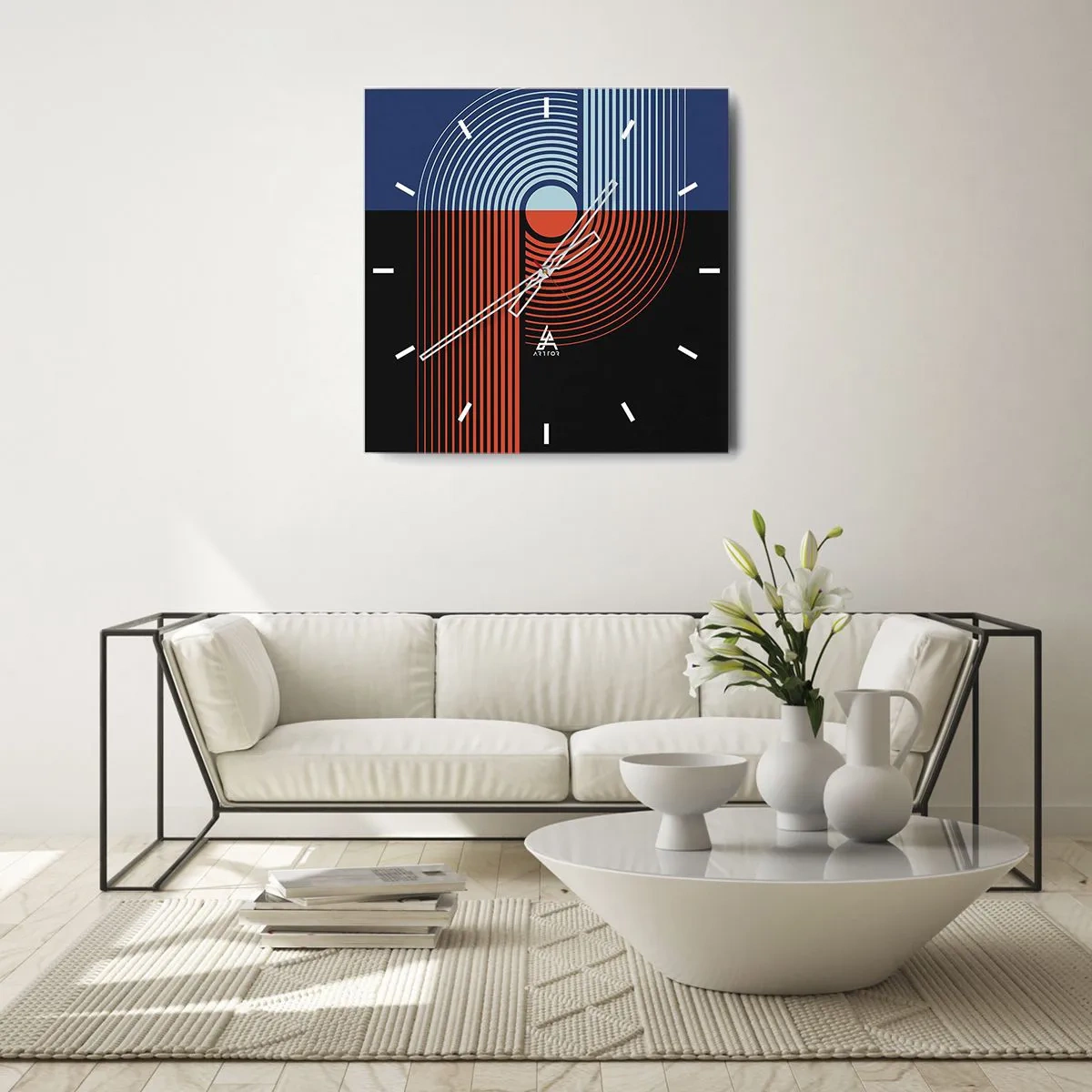 Vægur, Uret - I en geometrisk omfavnelse - 30x30 cm