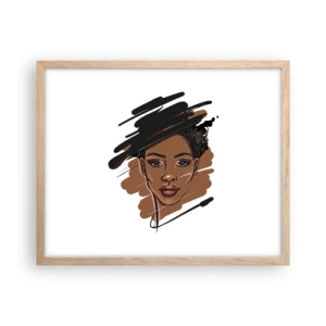 Plakat i ramme af lyst egetræ - Sød som chokolade - 50x40 cm