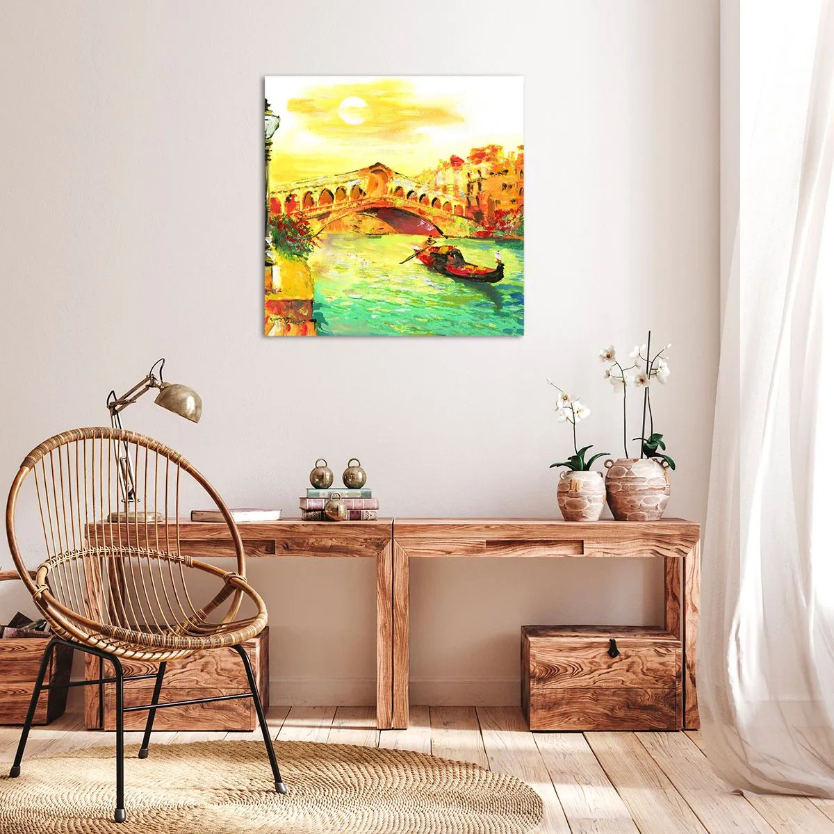 Lærredstryk - Billede på lærred - De elskendes pilgrimsrejse - 40x40 cm