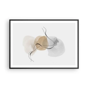 Plakat i sort ramme - Perler i luften - 100x70 cm