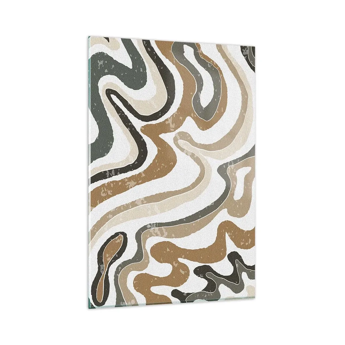 Billede på glas - Slyngninger af jordfarver - 80x120 cm