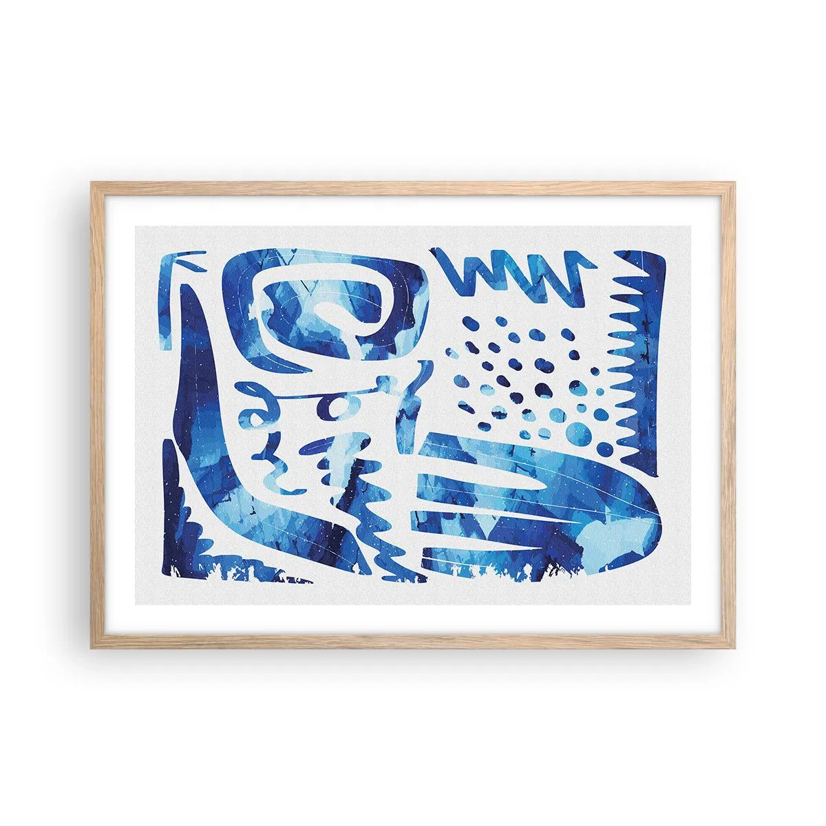 Plakat i ramme af lyst egetræ - Tilbage til rødderne - 70x50 cm