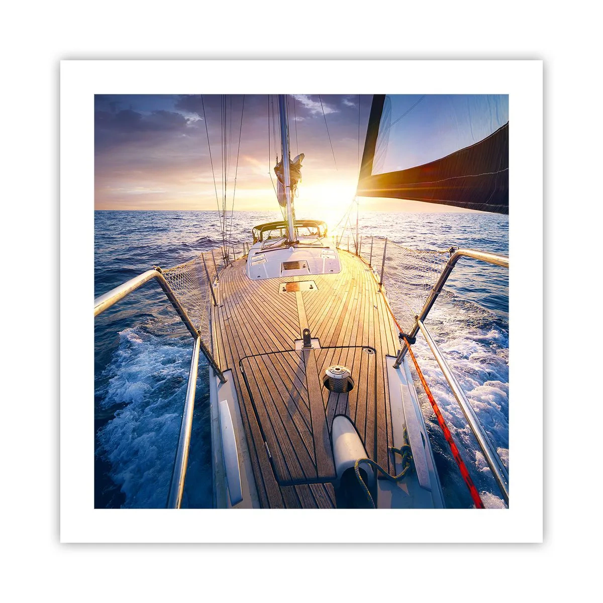 Plakat - Løber på bølgerne - 50x50 cm