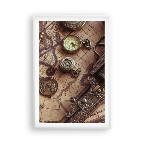 Plakat i hvid ramme - Opkald til eventyr - 61x91 cm