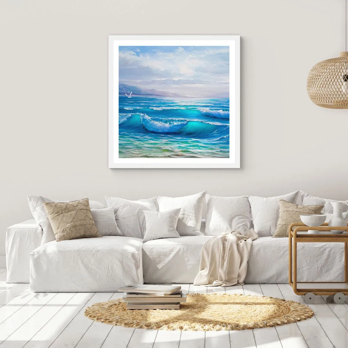 Plakat i hvid ramme - Giver trøst - 60x60 cm