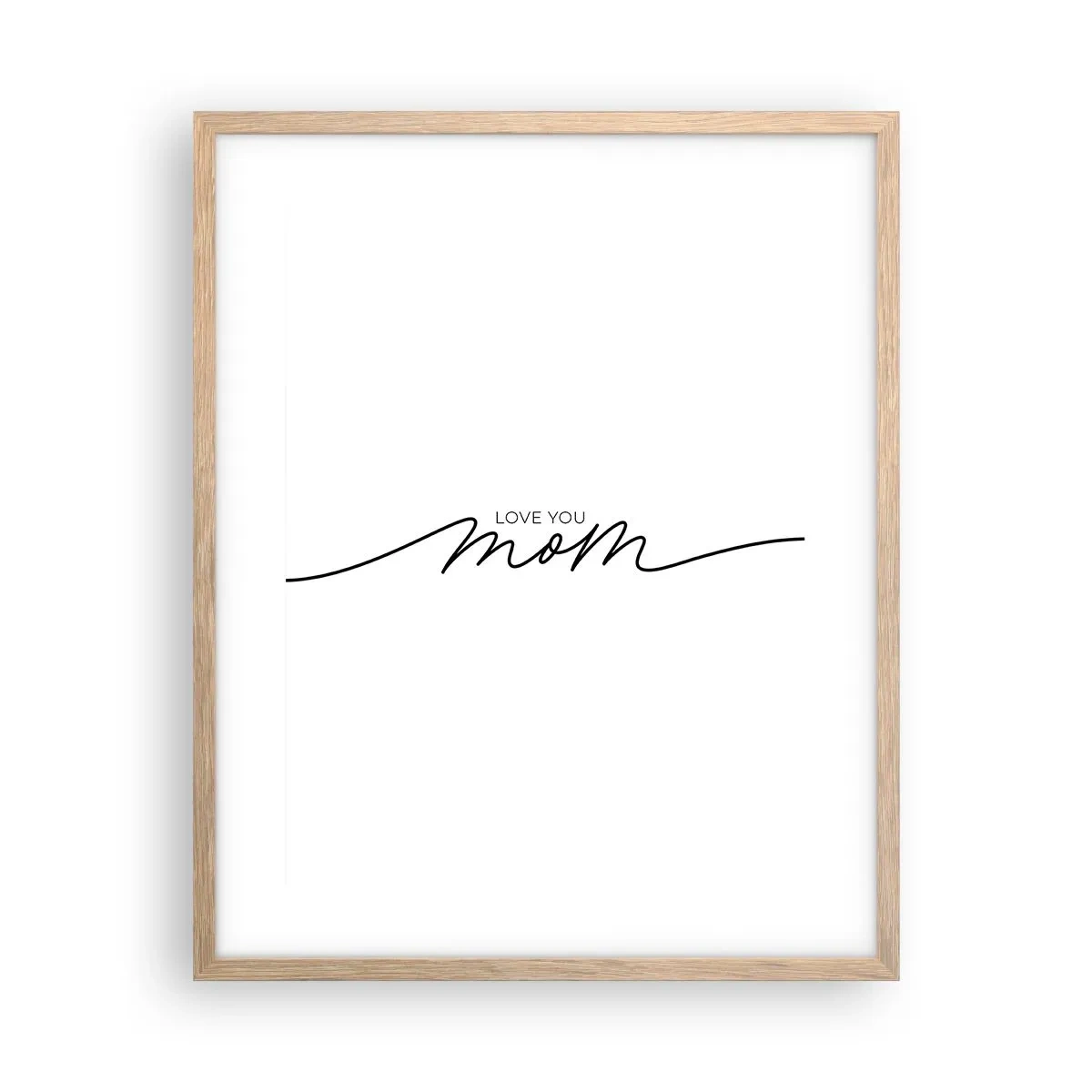 Plakat i ramme af lyst egetræ - Stor følelse - 40x50 cm