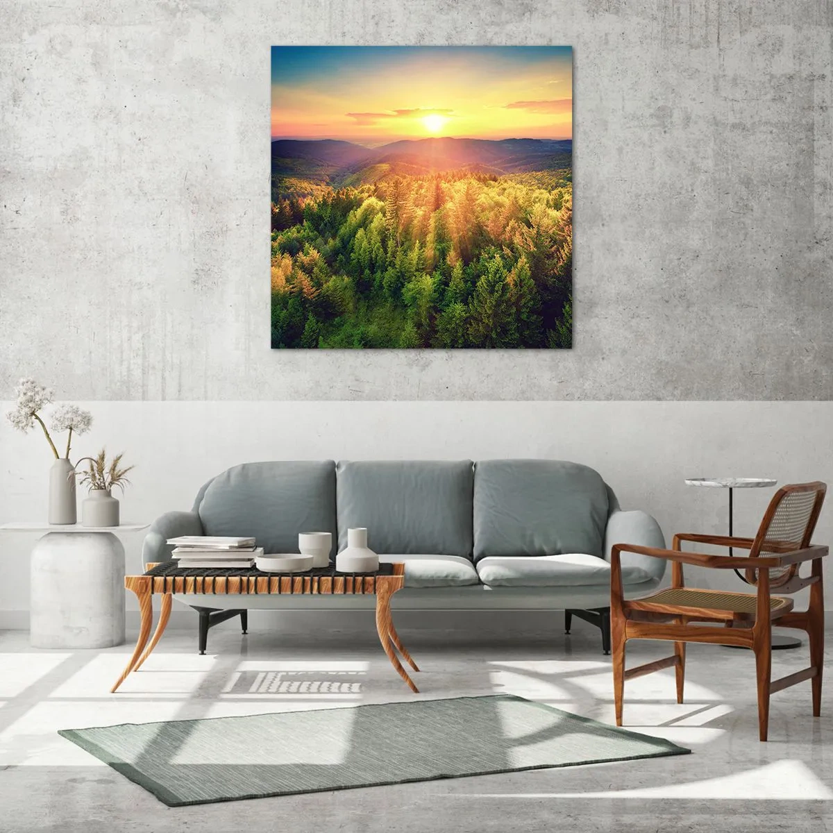 Billede på glas - Toppe og bjergtoppe - 40x40 cm