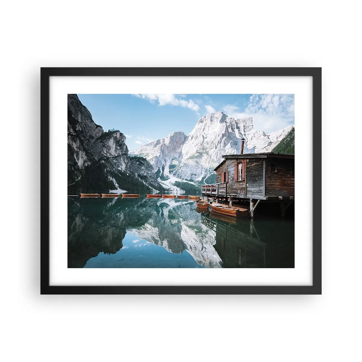 Plakat i sort ramme - Krystalklar bjergmorgen - 50x40 cm