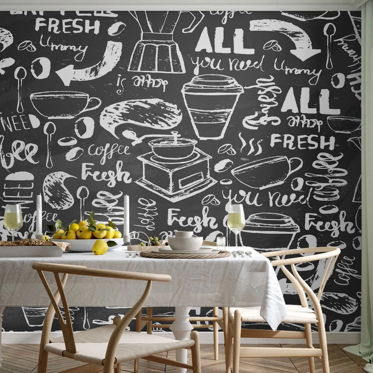 Fototapet på mål Standard Eco - All you need is… - Gastronomi, Vægmaleri, Graffiti