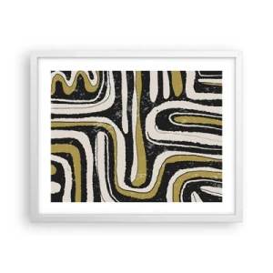 Plakat i hvid ramme - Komposition: stier og gyder - 50x40 cm