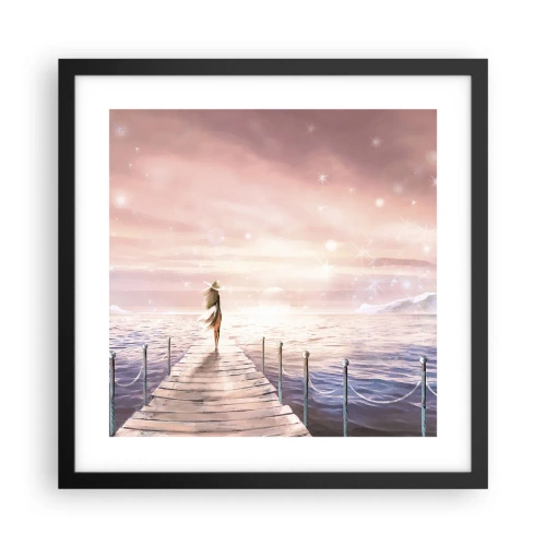 Plakat i sort ramme - I lyset af en drøm - 40x40 cm