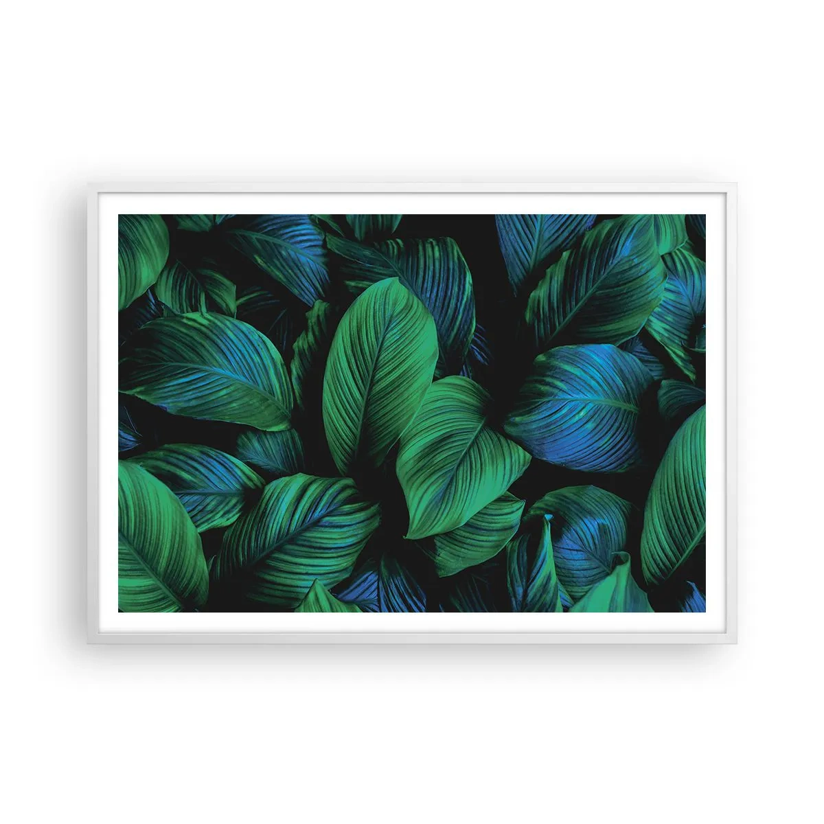 Plakat i hvid ramme - I den grønne flok - 100x70 cm