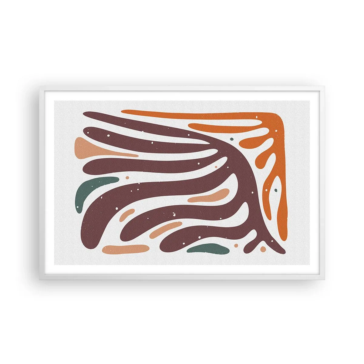 Plakat i hvid ramme - Strålende organisk komposition - 91x61 cm
