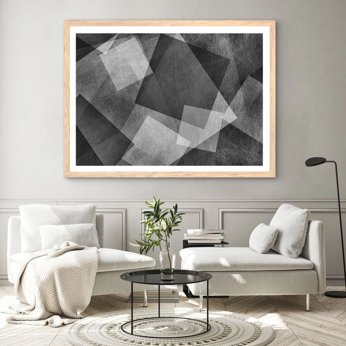 Plakat i ramme af lyst egetræ - Et evigt symbol på bestandighed og orden - 91x61 cm