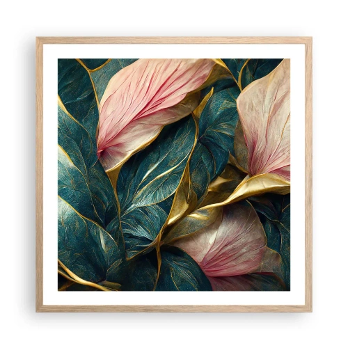 Plakat i ramme af lyst egetræ - Naturlig elegance og stil - 60x60 cm