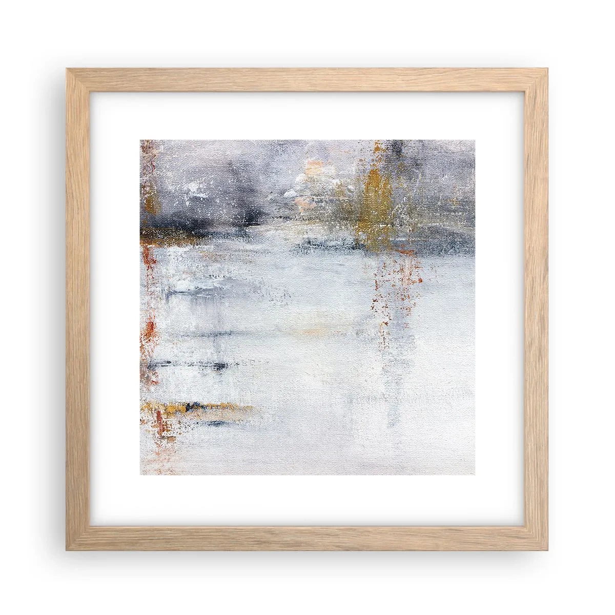 Plakat i ramme af lyst egetræ - Bag lufttæppet - 30x30 cm