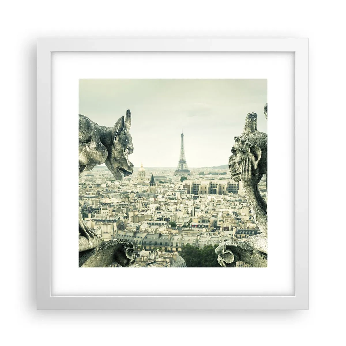 Plakat i hvid ramme - Parisisk chat - 30x30 cm