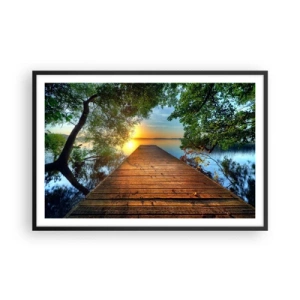 Plakat i sort ramme - Tag dig god tid, sæt dig ned - 91x61 cm