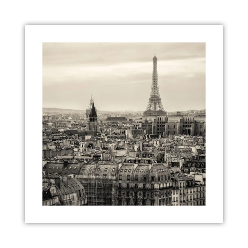 Plakat - Over Paris' hustage - 40x40 cm