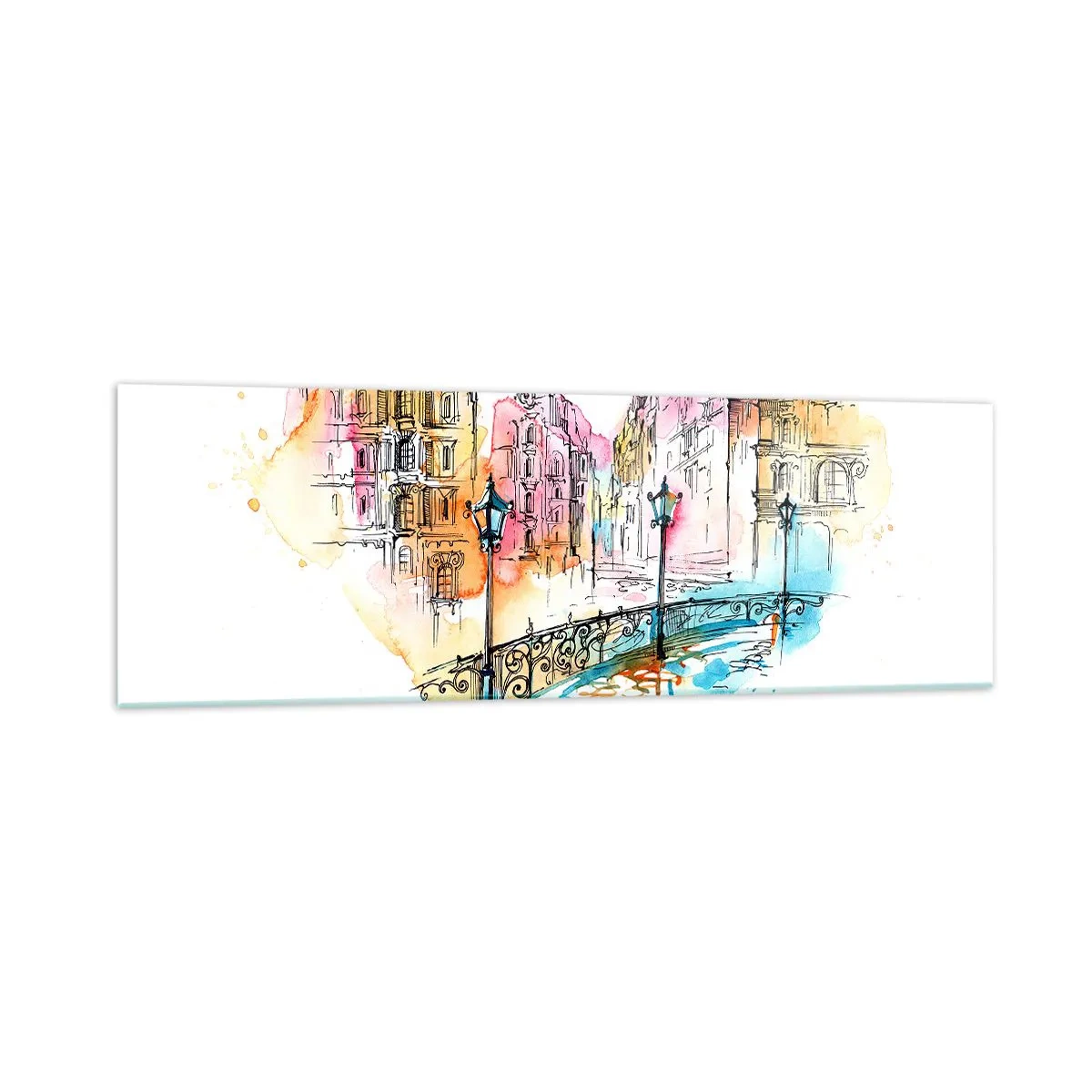 Billede på glas - Byens hjerte - 160x50 cm