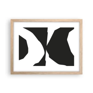 Plakat i ramme af lyst egetræ - Positiv-negativ - 40x30 cm