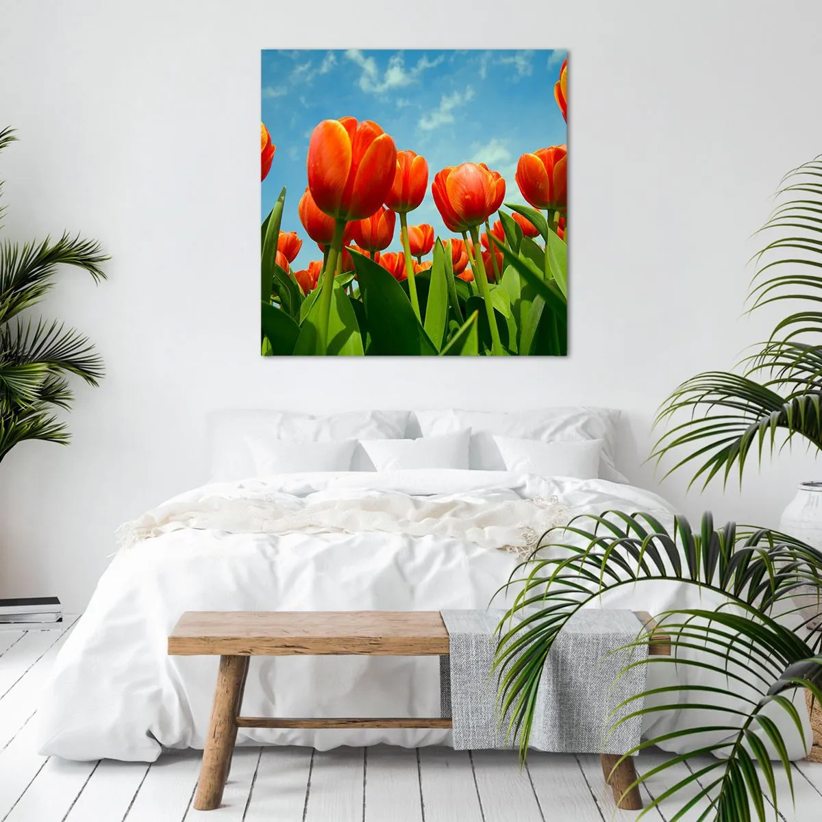 Lærredstryk - Billede på lærred - Bortset fra den blå himmel behøver de intet i livet - 30x30 cm
