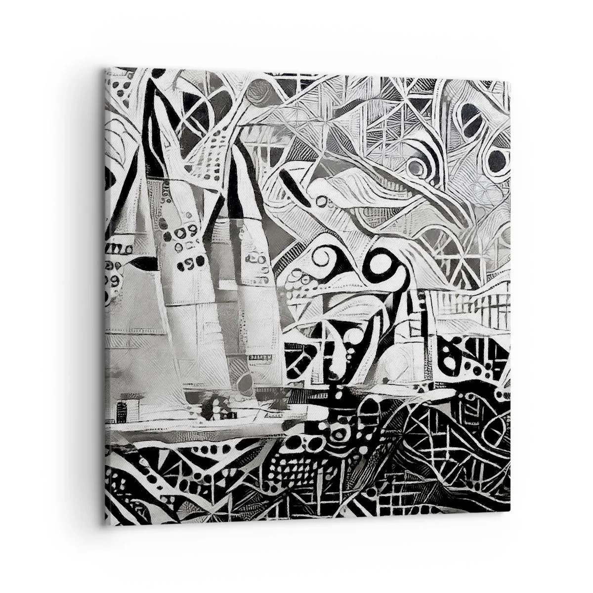 Lærredstryk - Billede på lærred - Mellem bølgerne - 50x50 cm