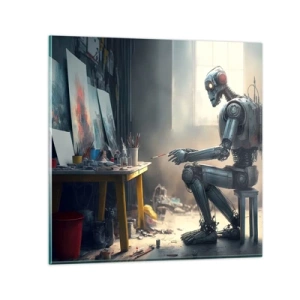 Billede på glas - Den skabende handling - 70x70 cm